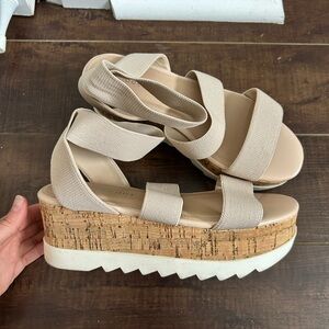 Madden Girl- Women's Beige Platform Sandals